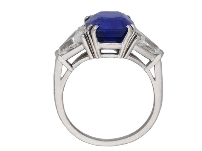 Natural Burmese sapphire and diamond ring hatton garden