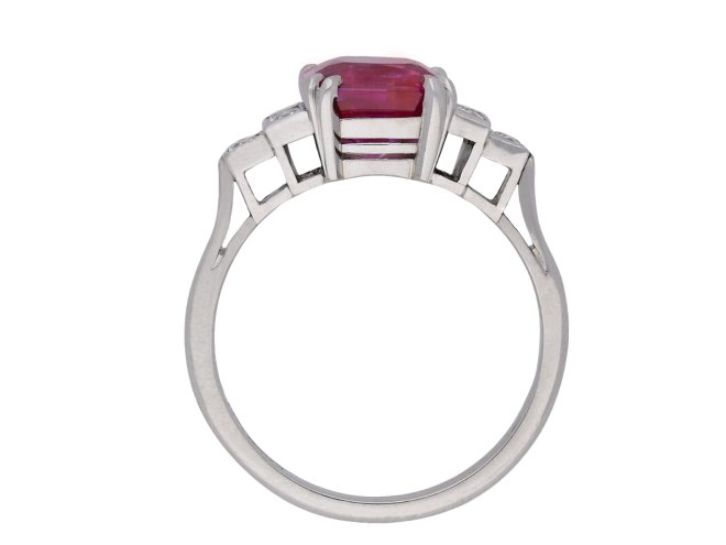 Art Deco Burmese ruby and diamond ring hatton garden