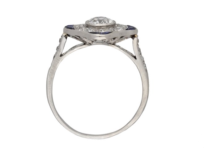 Diamond and sapphire cluster ring berganza hatton garden