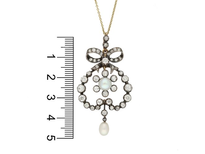 Victorian natural pearl diamond pendant berganza hatton garden