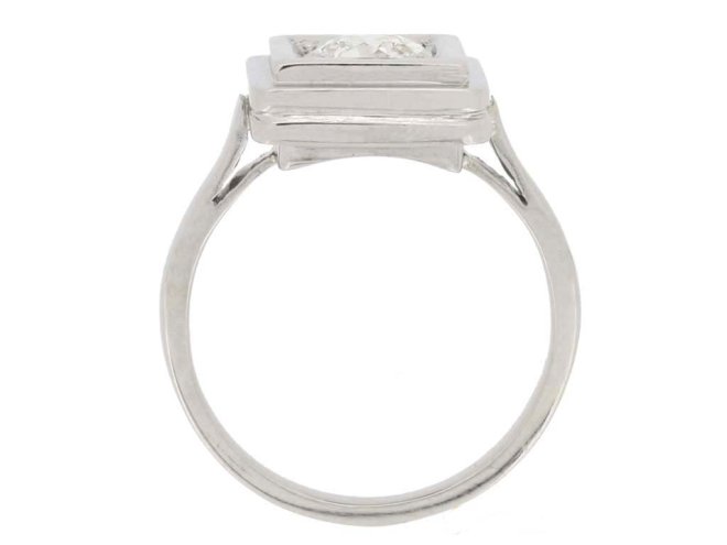 back view art deco diamond engagement ring hatton garden berganza