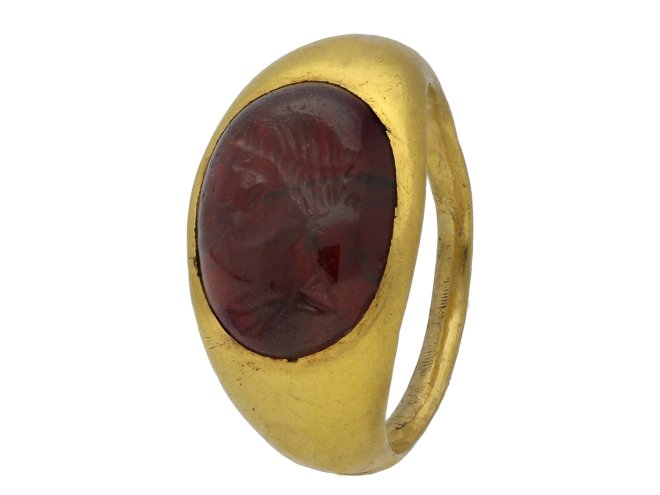 Ancient Roman female bust intaglio ring hatton garden berganza