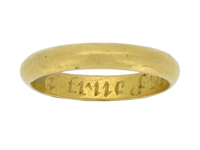 front view gold posy ring berganza hatton garden 