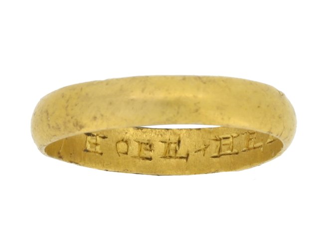 front view gold posy ring berganza hatton garden 