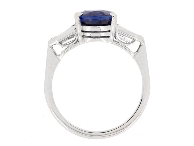 Natural Burmese sapphire and diamond ring. hatton garden