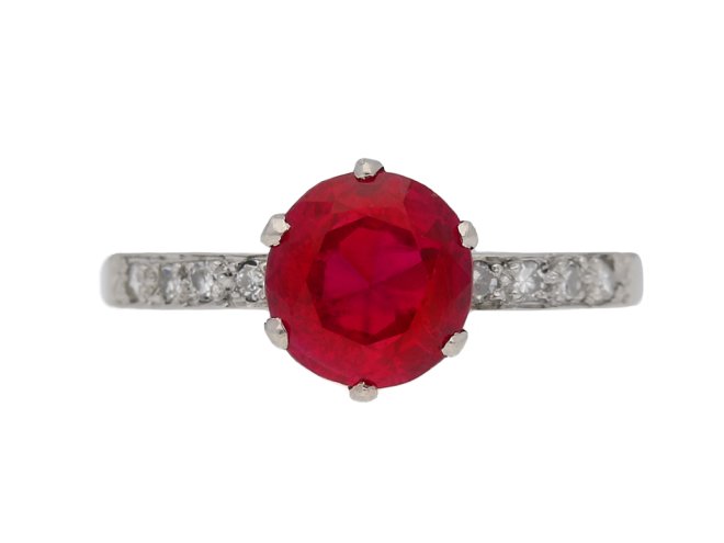  Burmese ruby and diamond ring ,circa 1920 berganza hatton garden