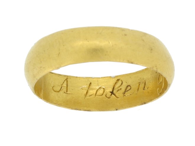 front view gold posy ring berganza hatton garden 