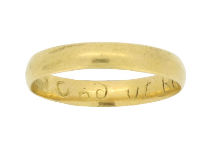 front view gold posy ring berganza hatton garden 