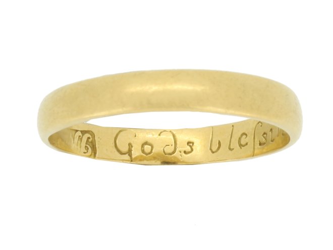 front view gold posy ring berganza hatton garden 