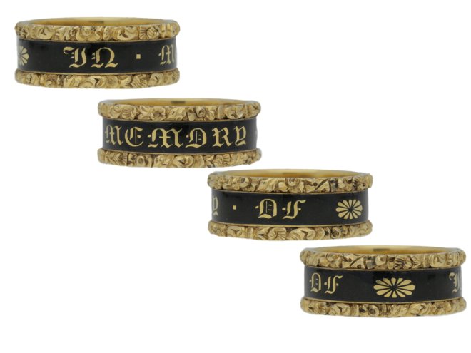 multi view Georgian memorial ring, circa 1822.