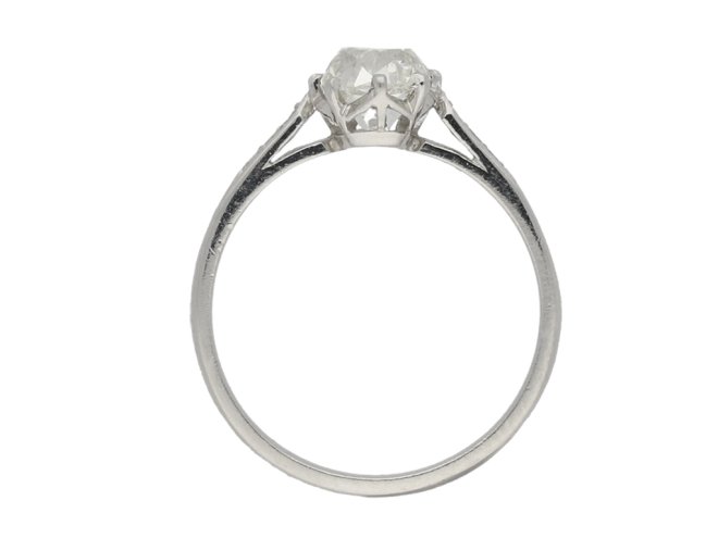 Solitaire old mine diamond ring, circa 1910.