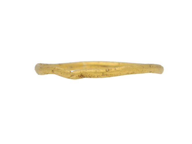 front view Georgian gold wedding ring, English, circa 1798.