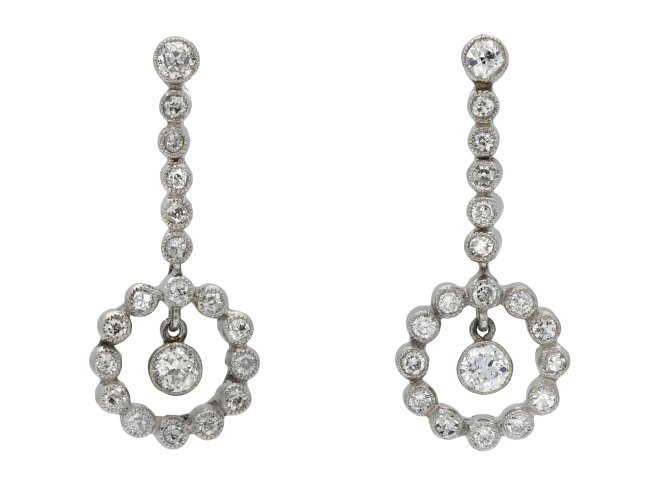 Diamond drop earrings 1950 hatton garden