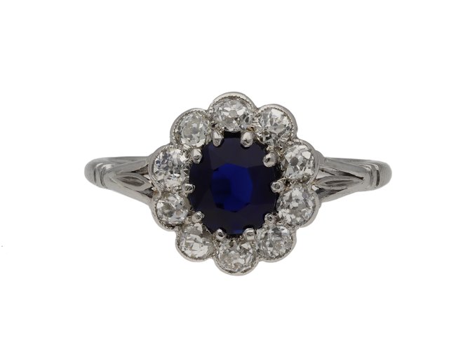 Antique sapphire and diamond ring berganza hatton garden