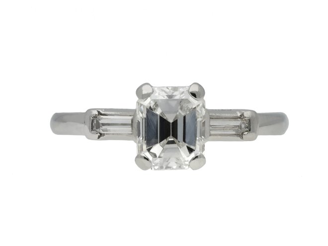 Emerald cut diamond ring, American hatton garden