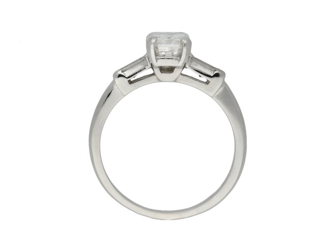 Emerald cut diamond ring, American hatton garden