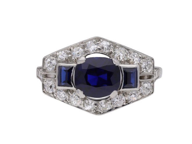 Art Deco sapphire and diamond ring hatton garden