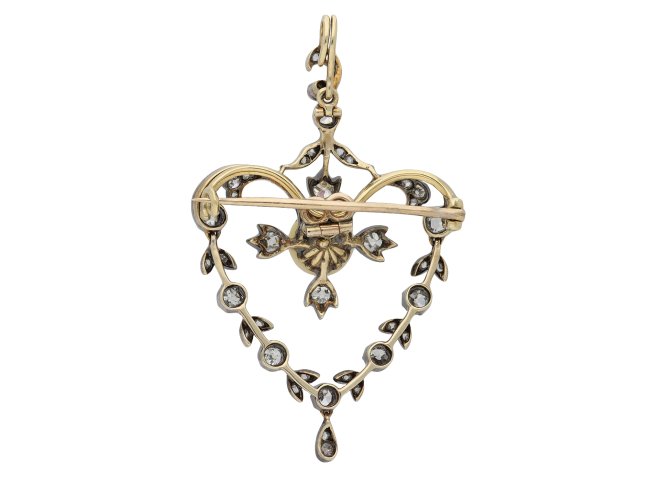 Antique natural pearl and diamond pendant hatton garden