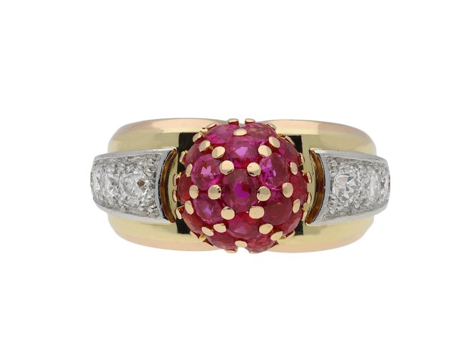 Ruby and diamond cocktail ring berganza hatton garden