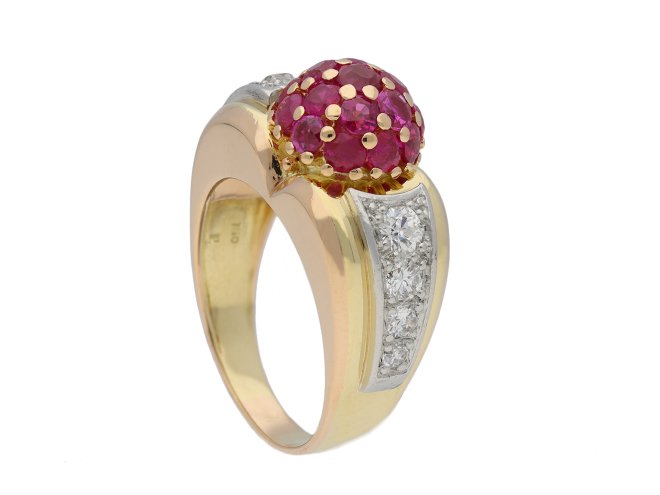 Ruby and diamond cocktail ring berganza hatton garden