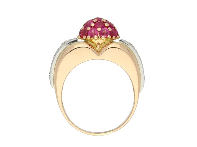 Ruby and diamond cocktail ring berganza hatton garden