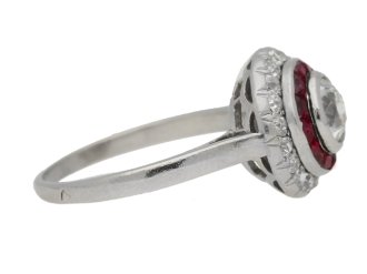 Antique diamond ruby target ring berganza hatton garden