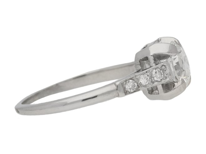 side view  Art Deco diamond ring, French, circa 1930. berganza hatton garden 