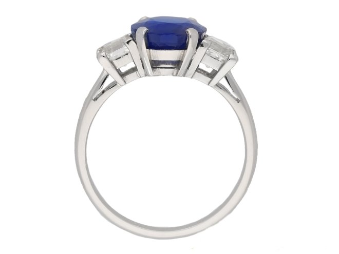 back view Vintage Burmese sapphire diamond ring berganza hatton garden