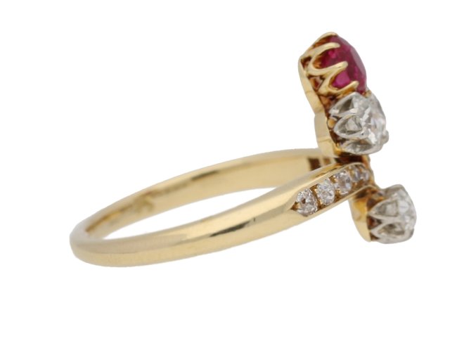 Edwardian ruby and diamond ring, circa 1905. berganza hatton garden 