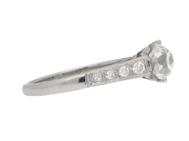 size view Old cut diamond engagement ring, circa 1950. berganza hatton garden