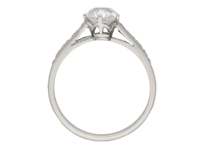 back view Old cut diamond engagement ring, circa 1950. berganza hatton garden