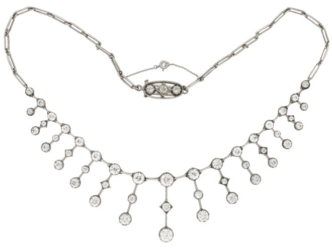 Antique diamond necklace berganza hatton garden