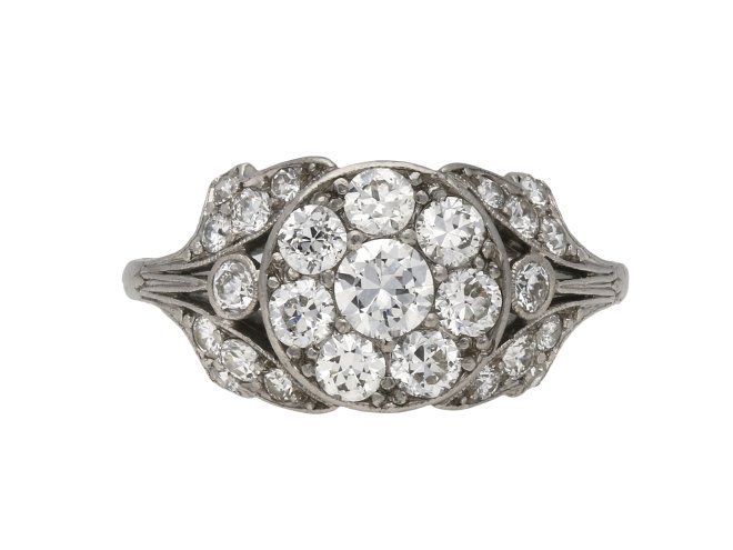 Edwardian diamond cluster ring berganza hatton garden