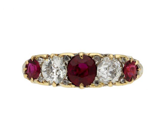 Victorian five stone ruby and diamond ring hatton garden