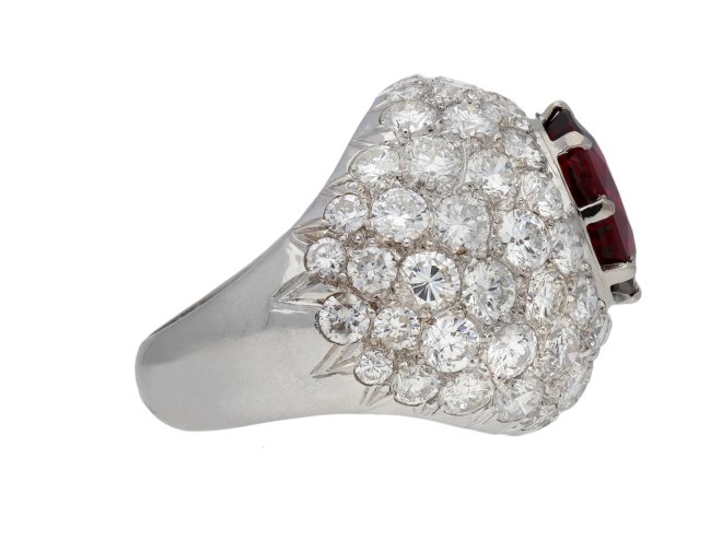 Ceylon spinel and diamond cocktail ring berganza hatton garden