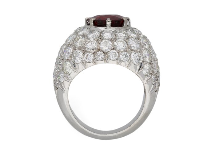 Ceylon spinel and diamond cocktail ring berganza hatton garden