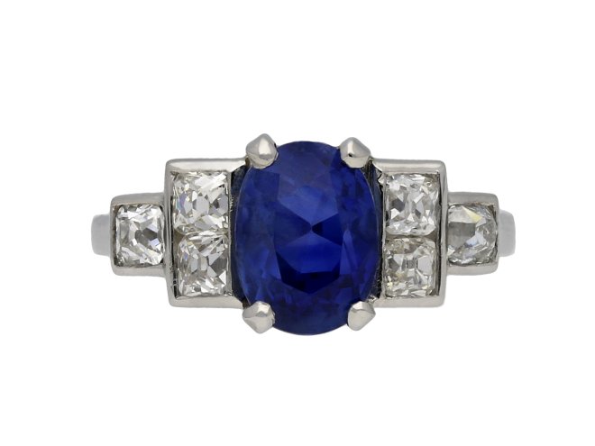 Vintage Burmese sapphire and diamond ring hatton garden berganza