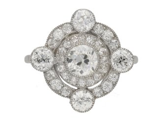 Edwardian diamond cluster ring, circa 1910.