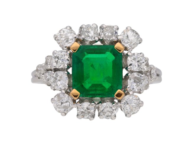 vintage emerald diamond ring berganza hatton garden