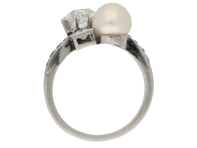 Pearl diamond antique ring berganza hatton garden