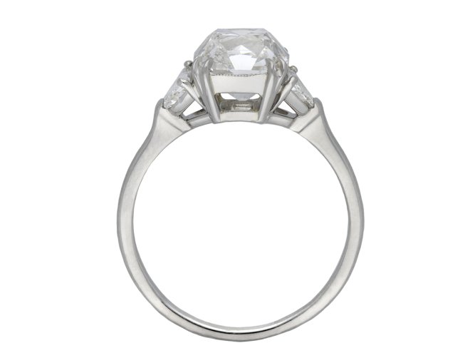 Art Deco old mine diamond solitaire ring, English hatton garden