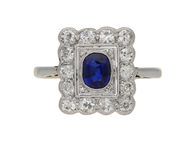 Antique sapphire diamond ring berganza hatton garden