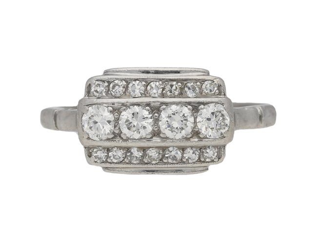 Art Deco diamond cluster ring berganza hatton garden