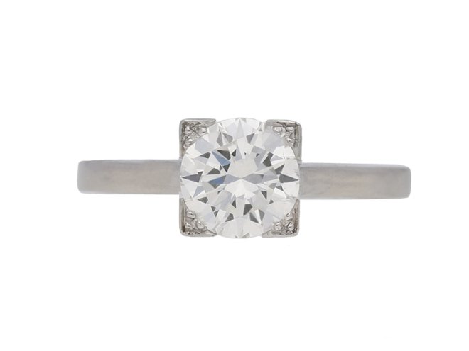 front view vintage diamond ring berganza hatton garden