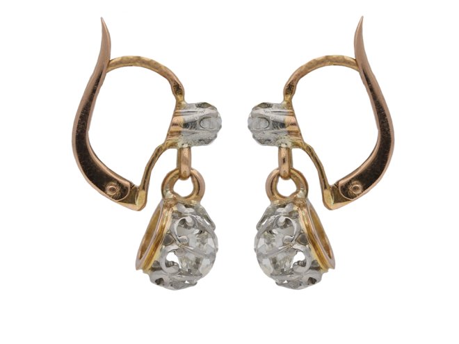  antique diamond drop earrings berganza hatton garden