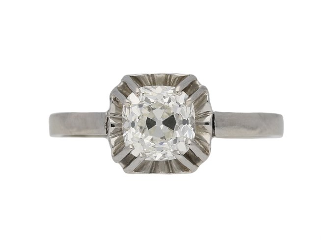 front view art deco diamond ring berganza hatton garden