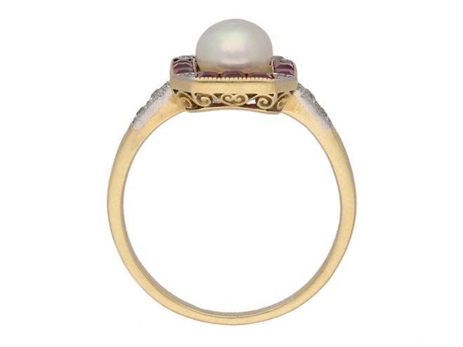 front antique pearl ruby diamond ring berganza hatton garden