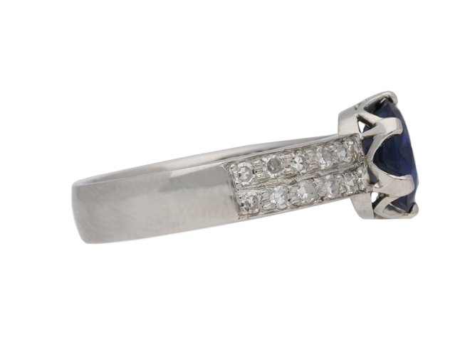 front vintage sapphire diamond ring berganza hatton garden