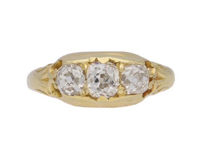 antique diamond 3 stone ring berganza hatton garden