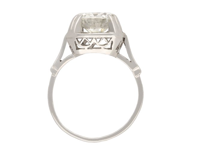 Art Deco diamond solitaire ring, French, circa 1935. Hatton Garden